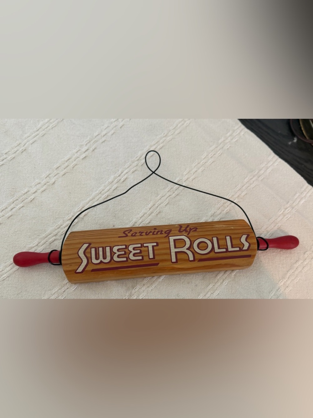 “Serving Up Sweet Rolls” Wooden Hanging Kitchen Sign Decor